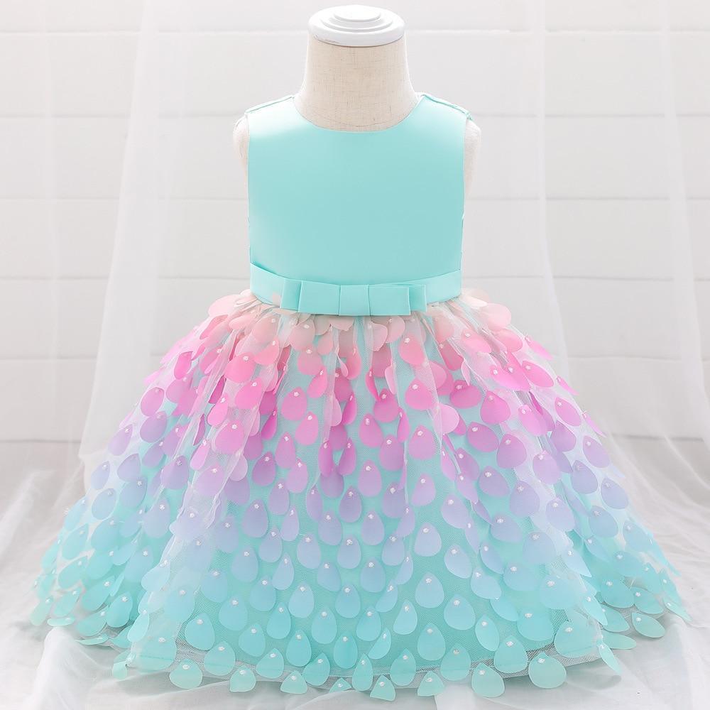 Vêtements de Noël pour bébés filles Robe de princesse en dentelle à paillettes colorées Robe de bal de mariage pour filles