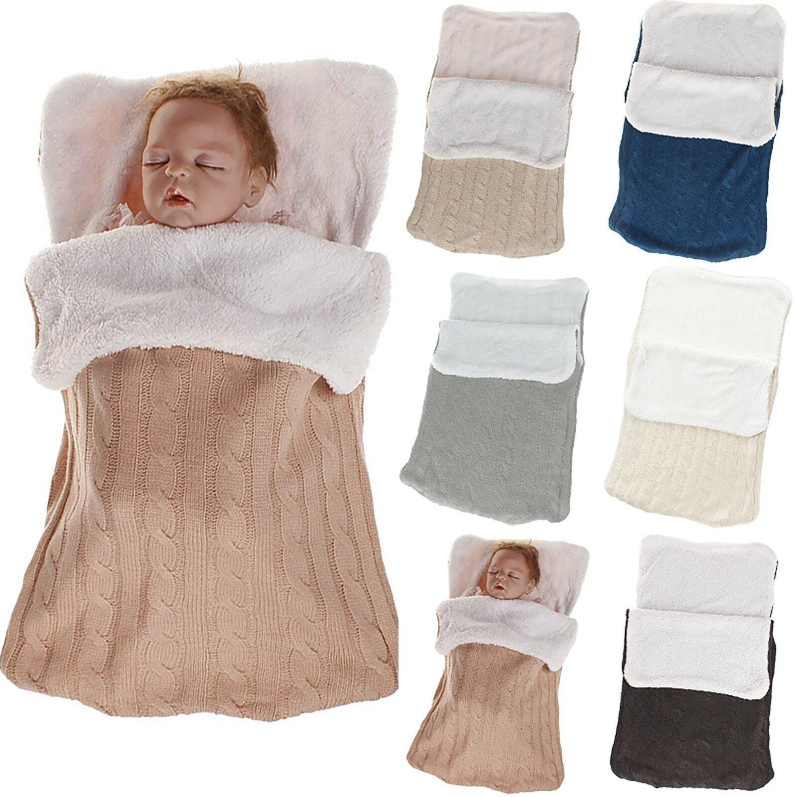 Couverture Chaude Tricotée Pour Bébé, Nid d'ange Enveloppant Doux Pour Nouveau-né, Gigoteuse, Chancelière En Coton Pour Poussette, Accessoires Pour Bébé