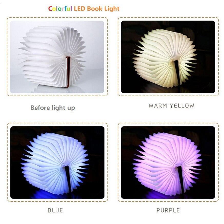 STEVVEX Lampes de Lecture USB LED Chevet Lampe de Bureau Pliable en Bois Rechargeable Magnétique Colorée Meilleur Cadeau d'Anniversaire ou de Saint-Valentin