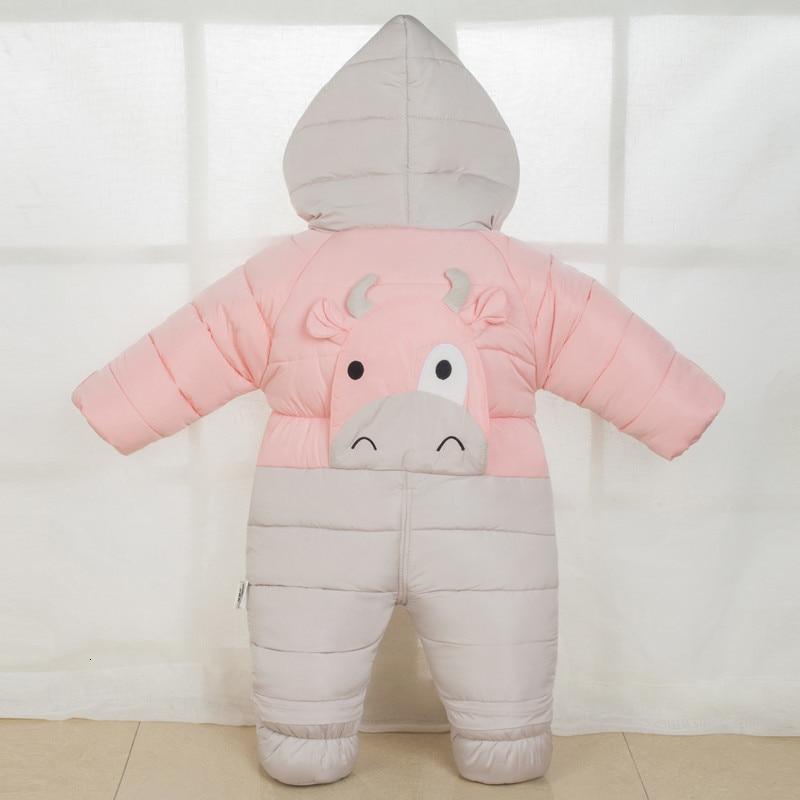 Barboteuse bébé d'hiver mignonne motif veau, veste de neige pour nourrisson, combinaison épaisse, manteau pour enfants au design moderne et intéressant