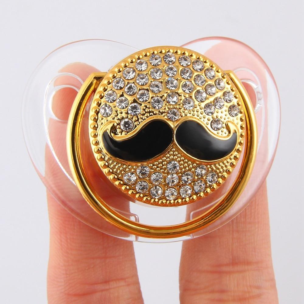 Sucette de luxe en diamant moderne avec motif de dessin animé pour bébé, sucette en silicone scintillante pour nouveau-né, garçons et filles