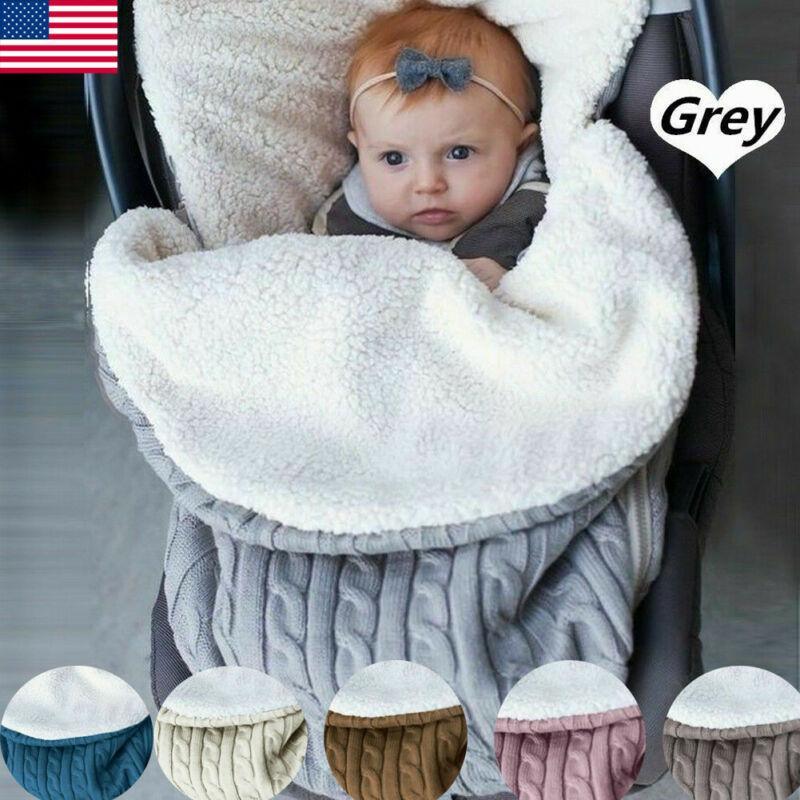 Couverture Chaude Tricotée Pour Bébé, Nid d'ange Enveloppant Doux Pour Nouveau-né, Gigoteuse, Chancelière En Coton Pour Poussette, Accessoires Pour Bébé