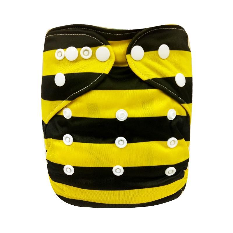Couche-culotte lavable en charbon de bambou imprimé moderne avec poche intérieure, à double gousset, pour bébés et enfants