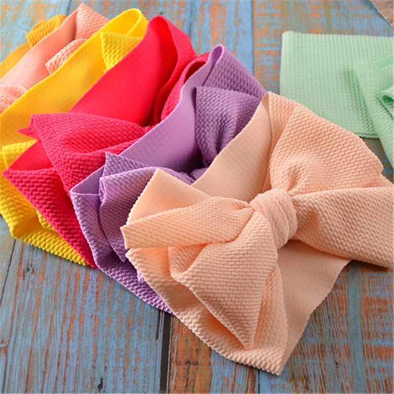 Grand bandeau pour nouveau-né avec gros nœud pour bébé fille, bandeau turban avec nœud désordonné