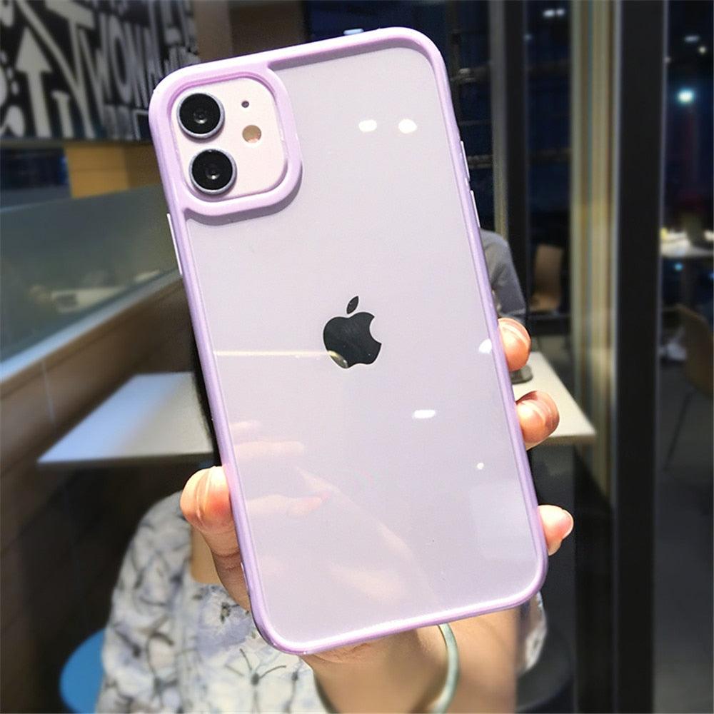 Coque de téléphone antichoc transparente avec pare-chocs pour iPhone 11 12 13 14 Pro Max Mini, motif bonbon mignon, coque rigide de luxe translucide pour iPhone