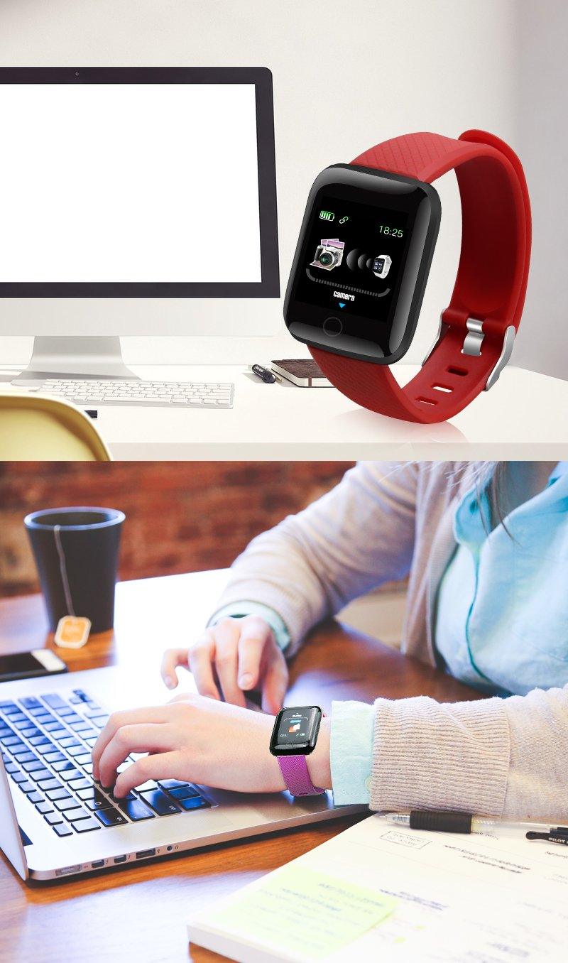 Montres intelligentes Stevvex D13 116 Plus avec moniteur de fréquence cardiaque, bracelets de sport étanches pour systèmes Android