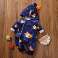 Barboteuses Bébé Combinaisons Chaudes Motif Animaux de Dessin Animé Vêtements à Capuche Zippés Salopette Pour Filles et Garçons Au Design Imprimé Moderne
