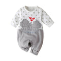 Barboteuse à manches longues imprimé étoile de dessin animé, combinaison motif éléphant, vêtements chauds pour bébés filles et garçons
