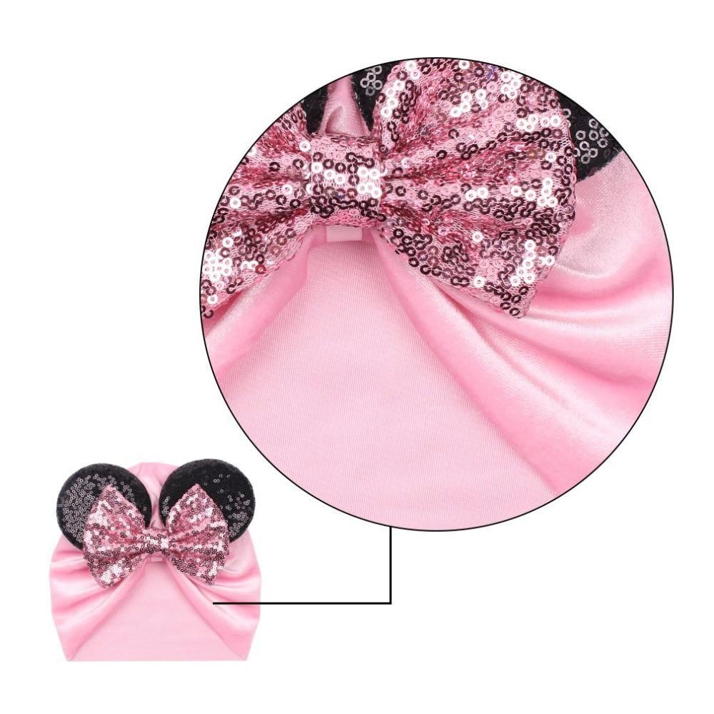 Bébé Moderne Brillant Mignon à Pois Gros Nœud Bonnet Chapeau pour Filles Enfants Bonnets en Flanelle Automne Hiver Chaud Turbans pour Filles
