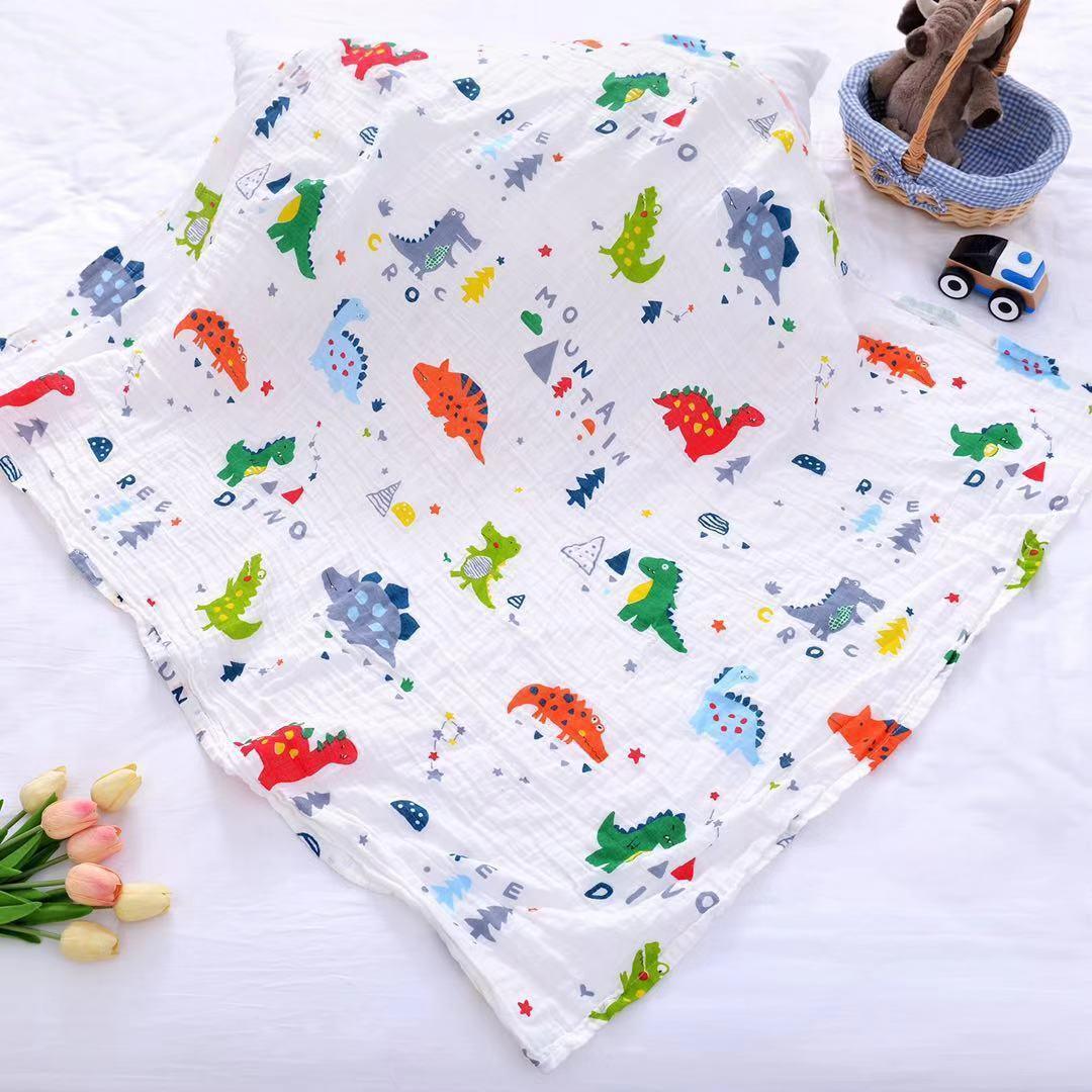 Langes en mousseline de coton pour bébé, couvertures d'emmaillotage pour nouveau-nés, serviette de bain multifonction pour nourrissons