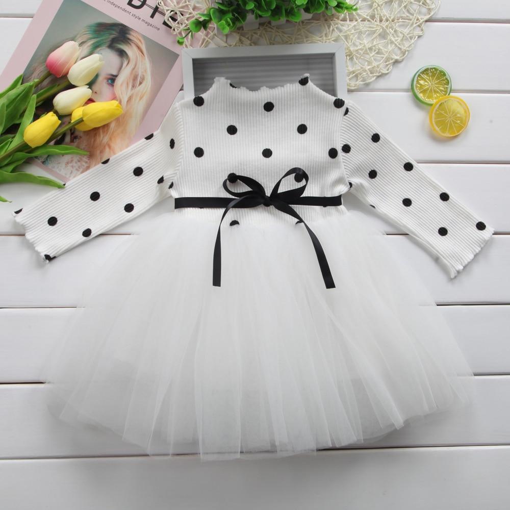 Robes de fête pour bébés et petites filles modernes et élégantes, style princesse, à pois, en tulle, pour nouveau-nés