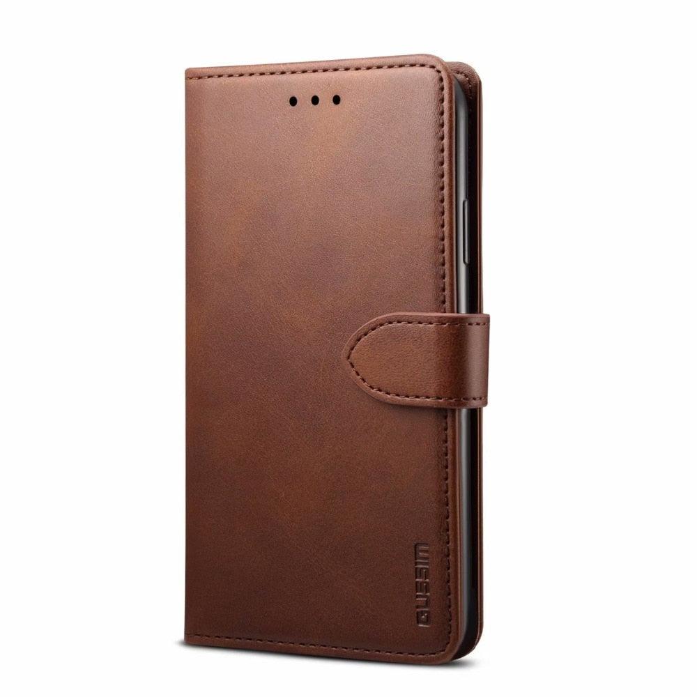 Étui à Rabat Magnétique en Cuir Rouge de Luxe pour iPhone 14 12 13 11 11 Pro Max XR XS Max X, Housse Portefeuille pour iPhone avec Emplacements pour Cartes, Béquille et Boucle Magnétique