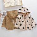 Manteau chaud en coton à imprimé pois, élégant et confortable, coupe slim, avec capuche boutonnée et deux faces, pour bébé fille nouveau-né