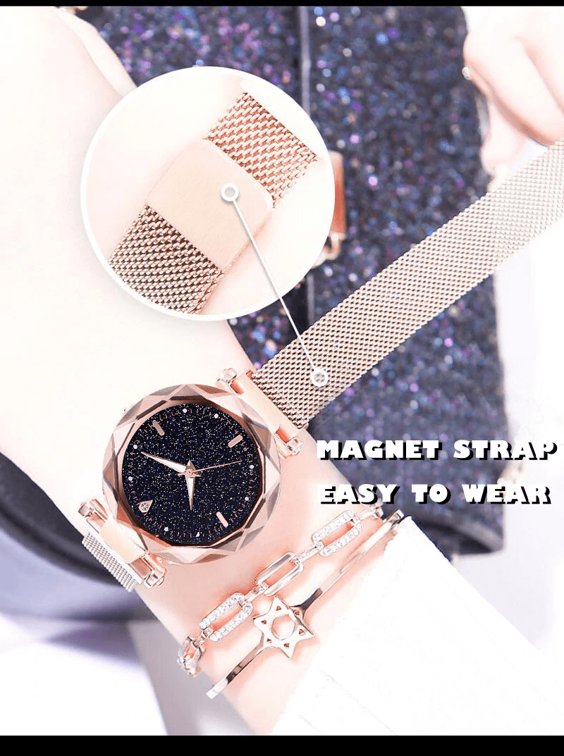 Nouvelles Montres de Luxe pour Femmes Montre Femme Ciel Étoilé Magnétique Étanche Bracelet Pour Femmes et Filles
