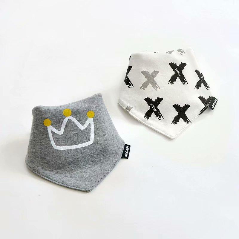 Lot de 2 bavoirs bandana double épaisseur en coton pour bébés, garçons et filles, bavoirs triangulaires, serviette pour nourrissons