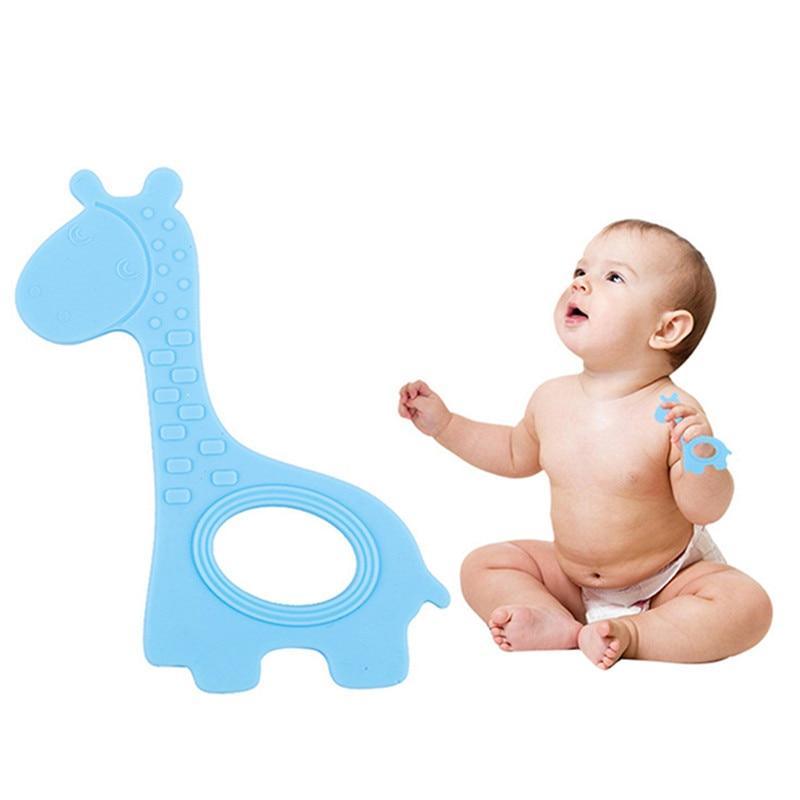 Nouveau jouet de dentition apaisant en forme de girafe mignonne à mâcher pour bébés et tout-petits en silicone biologique naturel, parfait pour les bébés garçons et filles