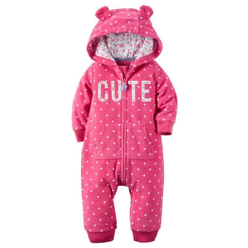 Combinaison à capuche en polaire à manches longues pour nouveau-nés, barboteuse moderne et populaire pour bébés filles et garçons