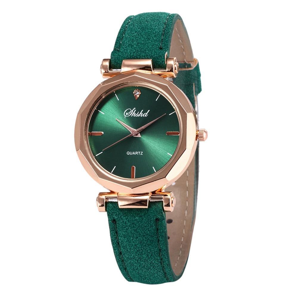 Montre Femme Strass Mode Exquise Montre Femme Cuir Décontracté Luxe Analogique Quartz Cristal Montre-Bracelet pour Femmes et Filles