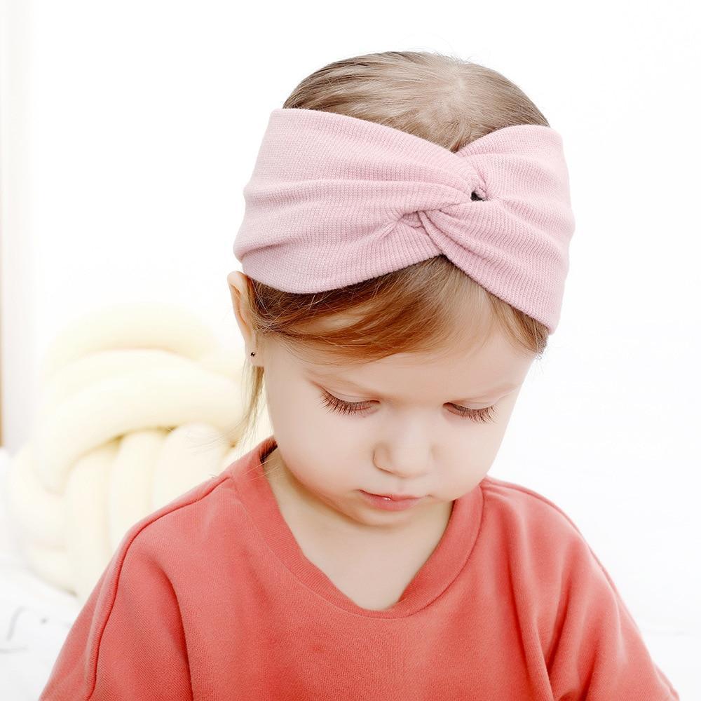 Bandeau Fille Torsadé Noué Doux Élastique Bébé Fille Doux Élastique Turban Bandeau Fille Nouvelle Tendance Hiver Automne