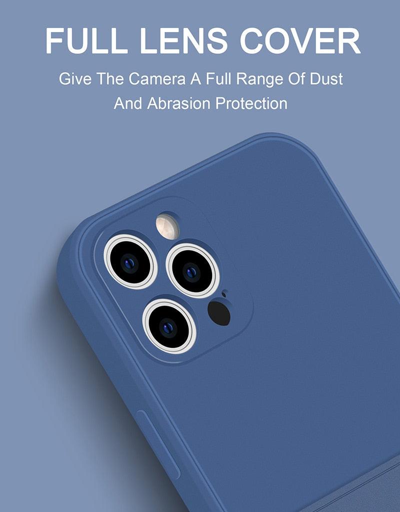 Coque de téléphone portefeuille simple en silicone pour iPhone 13 12 11 Pro Max Mini avec porte-cartes, coque de protection intégrale classique en silicone, anti-rayures et antichoc
