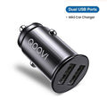 Mini chargeur de voiture universel noir 2.4A double USB charge rapide pour téléphone portable, GPS, Smartphones