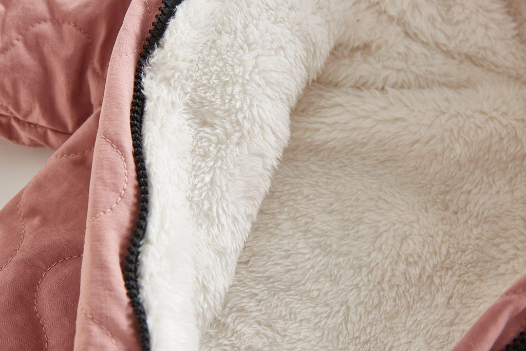 Combinaison-veste moderne et élégante en peluche épaisse de coton pour bébé garçon et fille