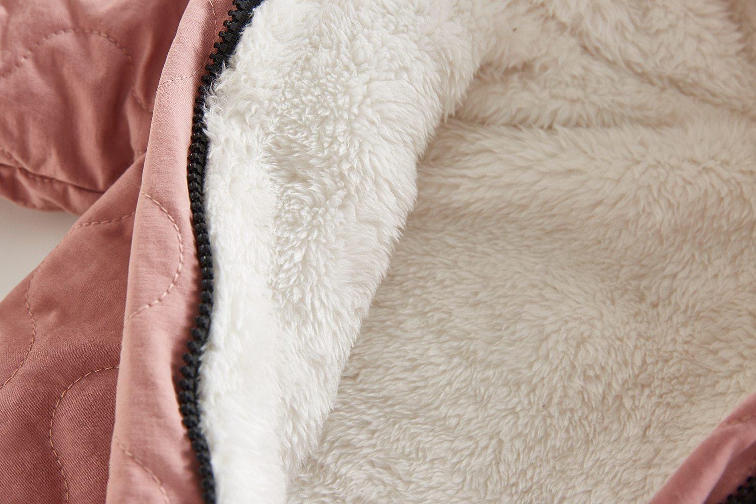 Combinaison-veste moderne et élégante en peluche épaisse de coton pour bébé garçon et fille