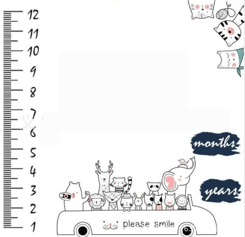 Couverture mensuelle de croissance pour nouveau-né, accessoire de photographie, fond en tissu pour bébé