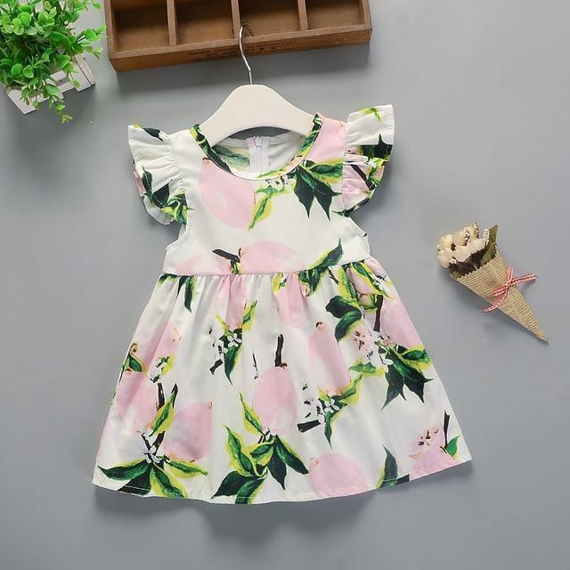 Robe trapèze en coton pour bébé, nouvelle collection été, vêtements pour enfants, robe tutu de princesse à fleurs pour filles