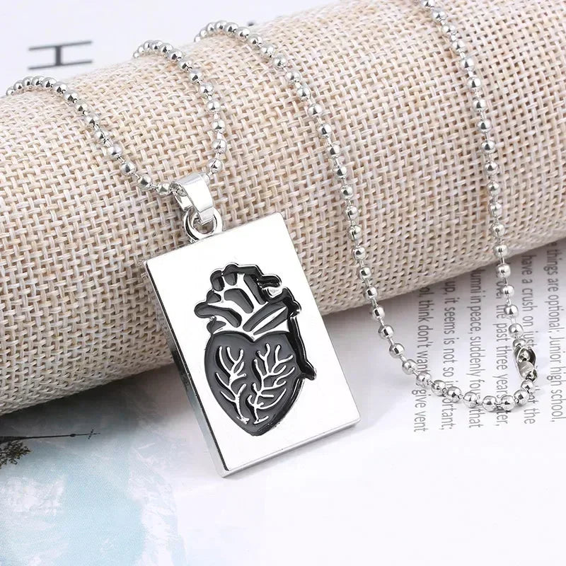 Paire de Pendentifs Cœurs Anatomiques Collier Amoureux Puzzle Mode Acier Inoxydable Chaîne Couple Colliers Cadeau Saint-Valentin Femme