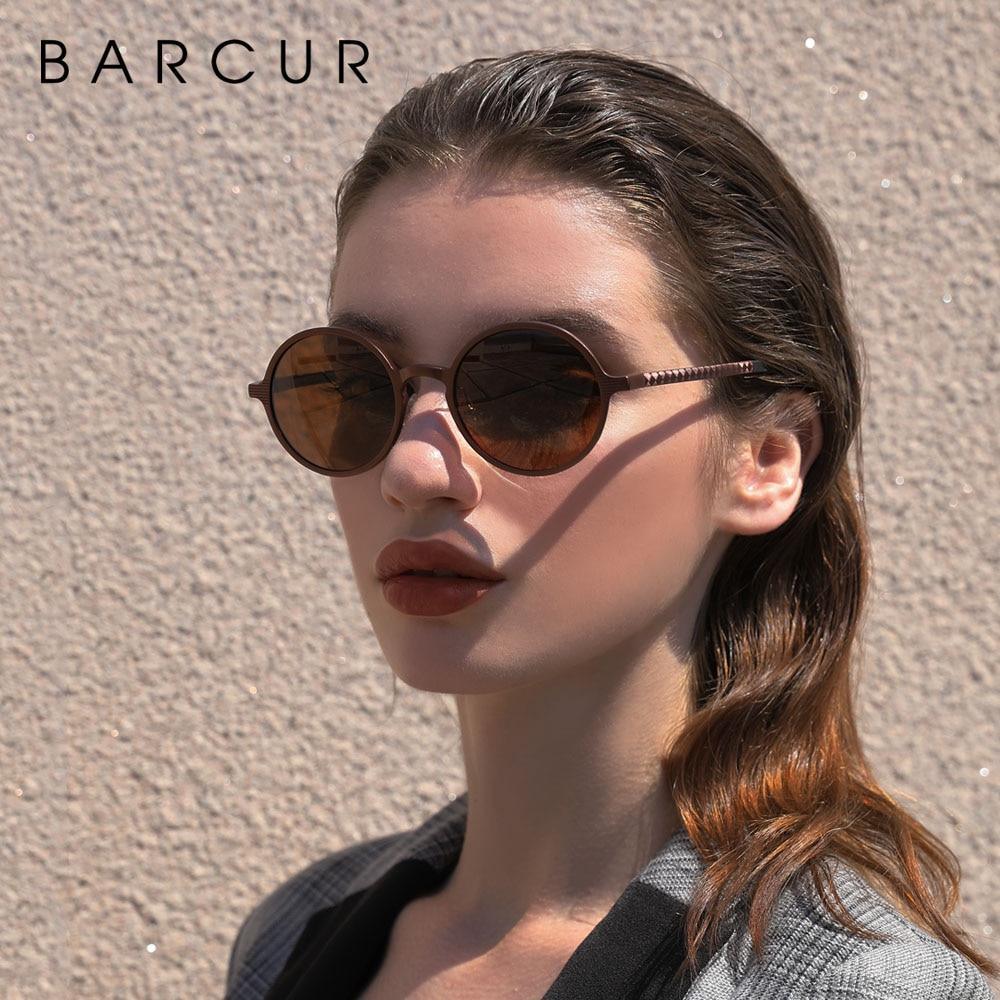 Lunettes de soleil rondes de luxe polarisées universelles rétro modernes avec monture en métal de haute qualité et protection UV400