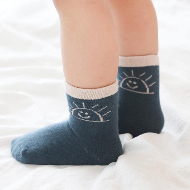 Lot de 5 paires de chaussettes en coton pour bébé, filles ou garçons, automne hiver, pour nourrissons et tout-petits