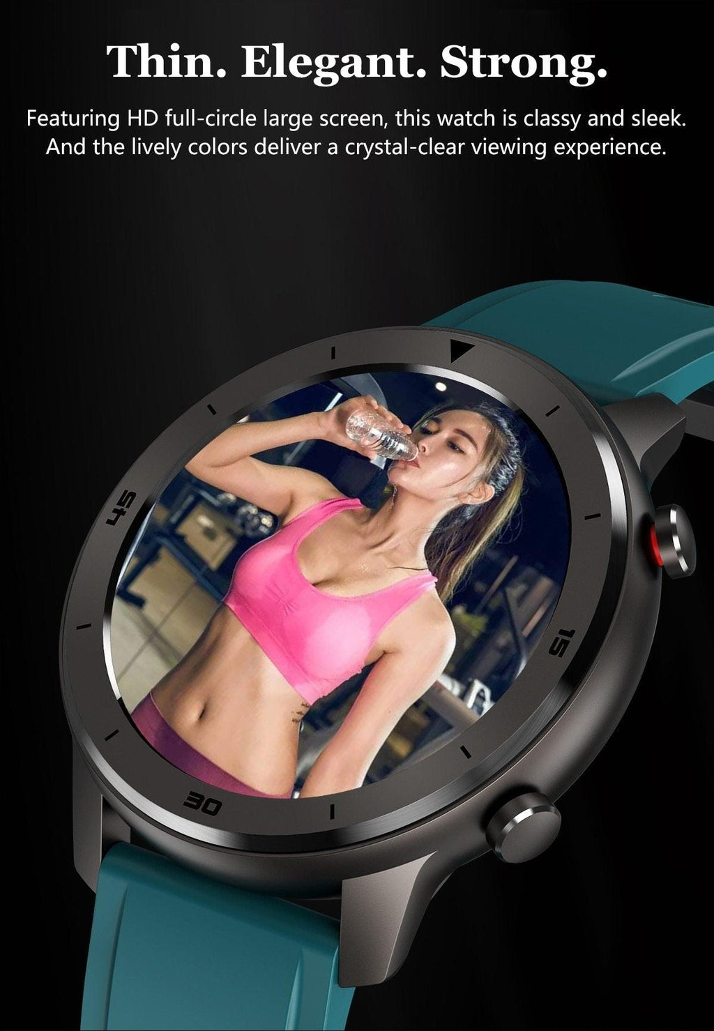 Montre connectée ronde moderne à écran tactile pour hommes, style business de luxe, avec protection étanche IP68 et moniteur de fréquence cardiaque et de tension artérielle, autonomie de 5 jours