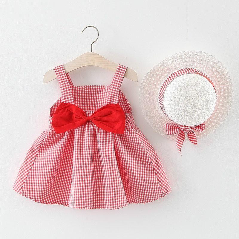Robe pour bébés filles sans manches imprimée florale pour fête d'anniversaire robe de princesse avec chapeau style éléphant moderne