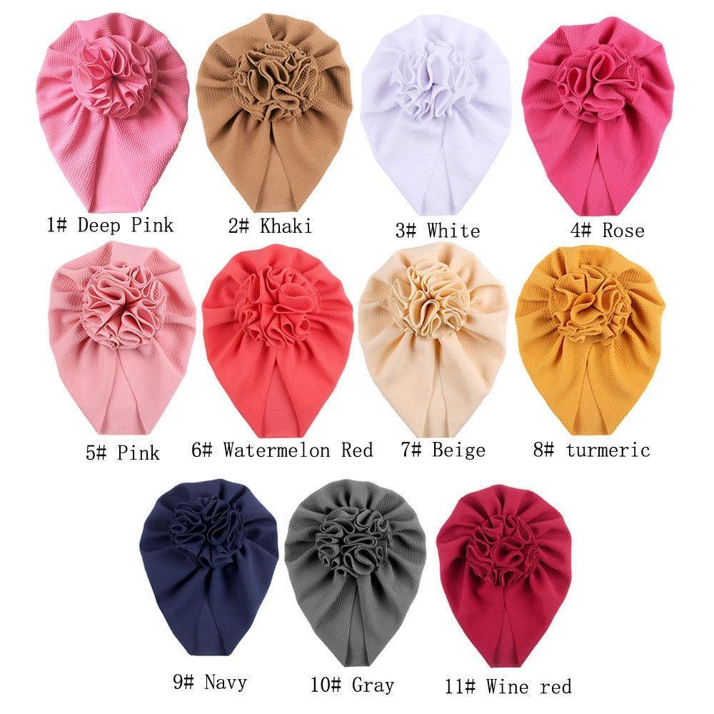 Bonnets Serre-têtes Bandeaux Élastiques à Fleurs et Nœuds pour Bébés Filles