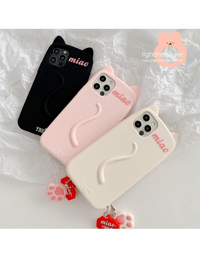 Coque de Téléphone Mignonne Oreilles de Chat Dessin Animé pour iPhone 14 12 13 11 Pro Max X XR XS 7 14 Plus Étui Souple en Silicone Mat Antichoc Design Chat Amusant Coque Arrière Mignonne
