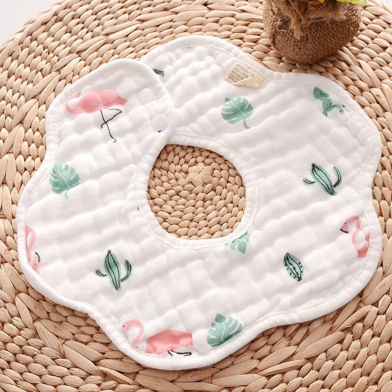 Bavoir unisexe 360° en gaze 8 épaisseurs pour bébé et enfant, serviette anti-bave pour nouveau-né et nourrisson