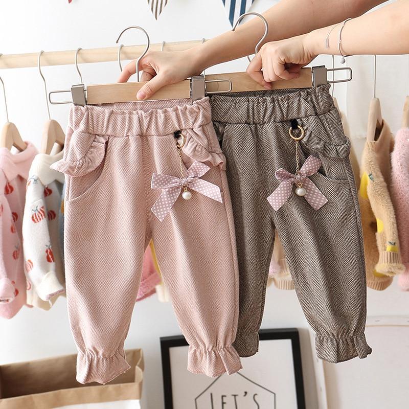 Vêtements bébé fille pantalon à pois nœud volants pantalon décontracté pantalon long princesse fille vêtements enfants