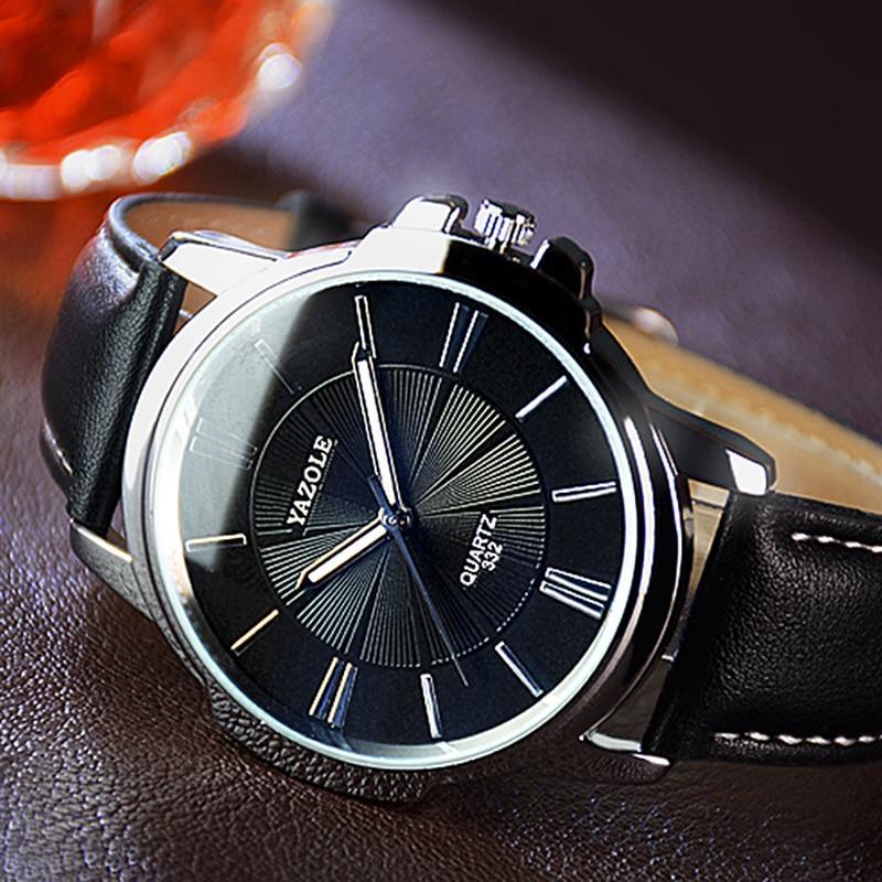 Nouvelle Montre Classique Homme Étanche Bracelet Cuir Style Affaires Luxe Excellent Design Cadeau Parfait