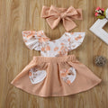 Nouvelle Tendance Vêtements Bébé Fille Designer Robe Princesse Fleur Volants Robe D'été Tenue D'Anniversaire Avec Grand Nœud