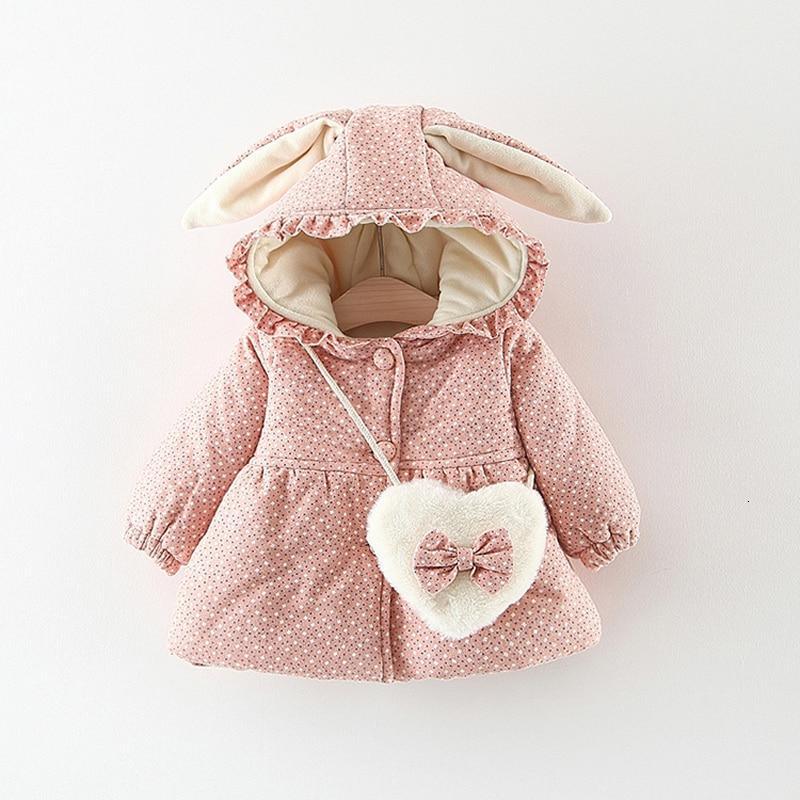 Vêtements de Bébé Fille Nouveau-né Veste Rembourrée en Coton à Capuche Florale pour Filles