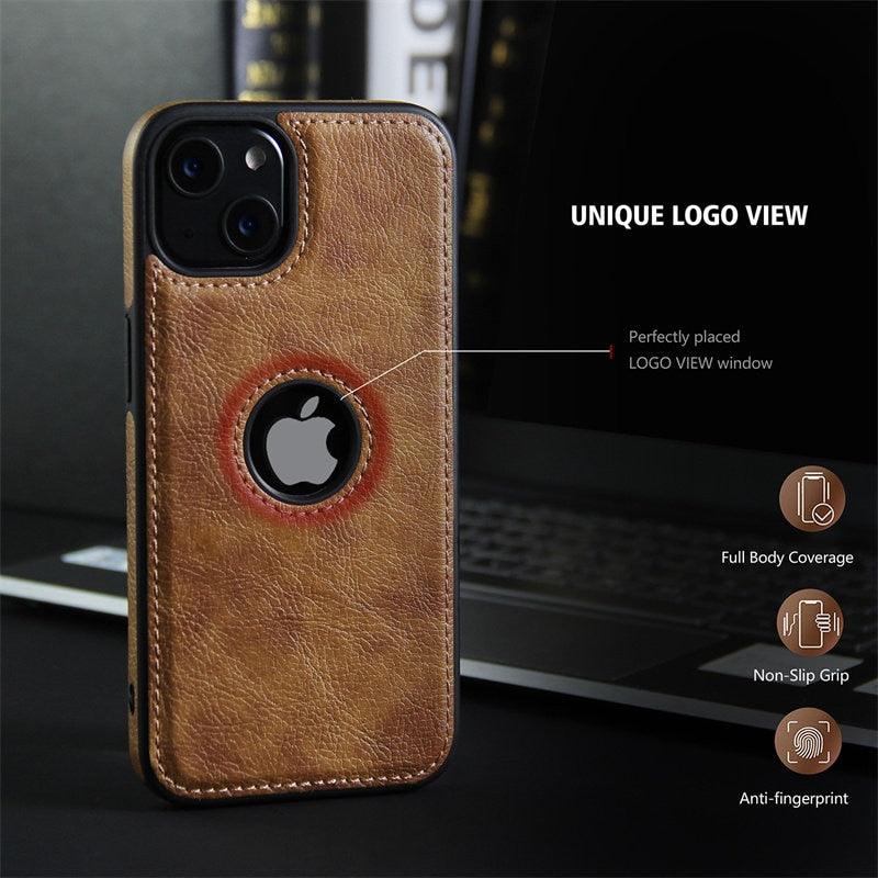 Coque de téléphone en cuir ultra-mince pour iPhone 13 Pro Max 12 Pro Max 14, housse de protection souple antichoc, étui arrière de protection antichoc pour appareil photo et écran en cuir PU pour iPhone