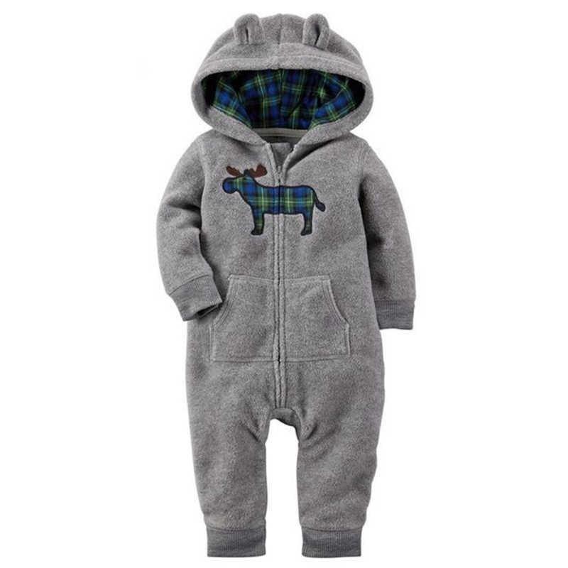 Grenouillère polaire moderne de haute qualité pour nouveau-né, barboteuse de garçon, grenouillère à capuche avec oreilles d'ours pour enfants
