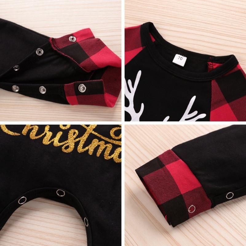 Combinaison de Noël à manches longues pour bébé nouveau-né, barboteuse pour garçons et filles, tenue de bébé avec motif de vacances pour bébés garçons et filles