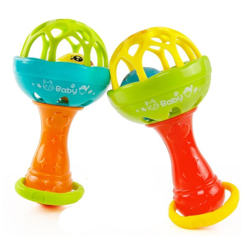 Hochet pour bébé jouet Intelligence Gencives à saisir Clochette en plastique Hochet d'éveil Jouets à suspendre pour bébés et enfants