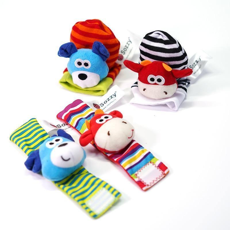 Chaussettes Modernes pour Bébé, Jouets en Peluche, Hochets de Poignet en Forme d'Insectes de Jardin, Jouets Éducatifs Mignons aux Couleurs Vives pour Enfants