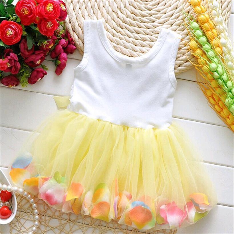 Robe de princesse de luxe moderne faite à la main pour petites filles, motif floral, sans manches, mini tutu, nœud, rose, jaune, rouge, vêtements pour enfants