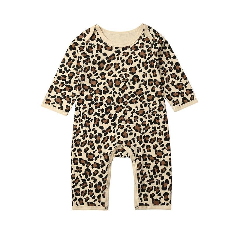Bébé fille/ barboteuse léopard à manches longues ou sans manches pour bébés au design élégant et moderne
