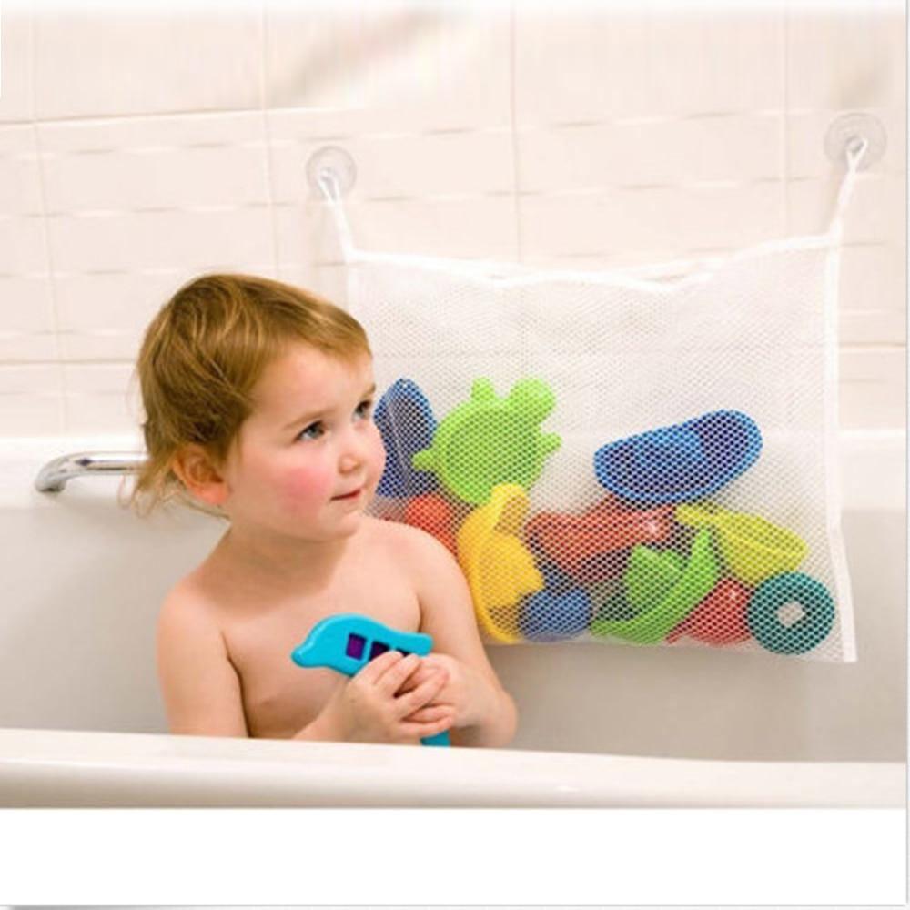 Sac en filet de salle de bain pour bébé Sac de jouets de bain pour enfant Ventouse filet de rangement pour jouets