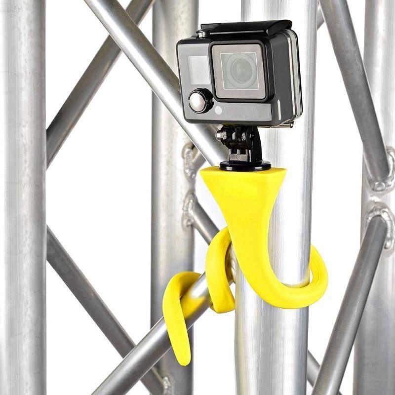 Monopode universel jaune flexible pour perche à selfie, support de téléphone de haute qualité pour appareil photo